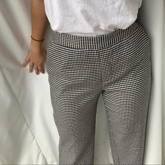 Zara Stretchy Houndstooth Straight Leg Pants - Picture 3 of 4